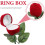 Rotes, rosenförmiges Ringbox-Set mit Blättern, 2-teiliges Ehering-Etui 6