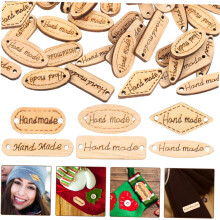 200 etiquetas de madera hechas a mano de 3 mm con 2 agujeros para manualidades.