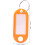 100pcs Orange Plastic Key Tags with Rings Compact Key Nameplates 8