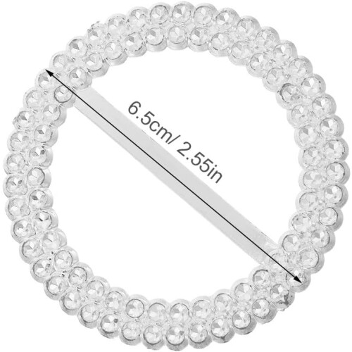 100 Stück Strass-Schleifenclips, runde Schalschnallen-Schieber 1
