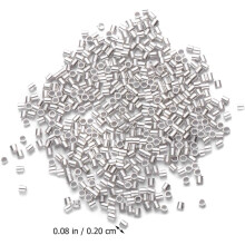 2000pcs Copper Tube Spacer Beads Jewelry Cord Connectors 2mm Inner Hole Silver DIY Bracelet Positioning
