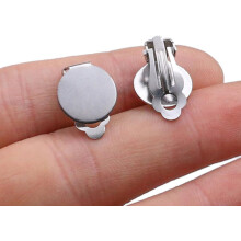 Lot de 20 plateaux de base en acier inoxydable de 12 mm pour la création de bijoux DIY, supports de boucles d'oreilles en métal