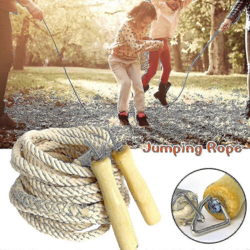 5m Multiplayer Skipping Rope with Wooden Handle for Group Exercise 1