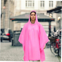 2 roze regenponcho's met capuchon, herbruikbare, lichtgewicht regenjas voor buiten