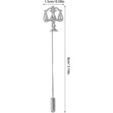 2er-Set silberne Broschen mit Waage-Motiv für Damenjacken, Anstecknadeln mit Justiz- und Waage-Motiv, Anzugaccessoires