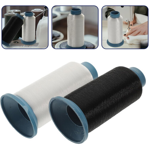 2 Rollen Nylon-Nähgarn-Set, 2 mm, schwarze und weiße Spulen 2