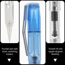 Ensemble de 2 stylos-plumes rechargeables et de feutres pinceaux en plastique pour étudiants