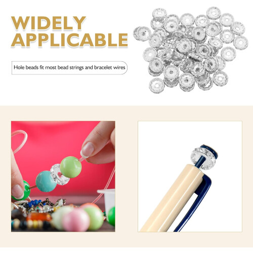 100 Stück Perlen-Abstandshalter, Schmuck-Abstandshalter, Strass-Glitzerkristallperlen