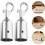 2Pcs Silver Metal Rope End Snap Hook Double-Headed Cord End Cap Fastener 8