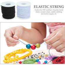 Elastisch armbandkoord 1,5 mm dik, geschikt voor het zelf maken van armbanden, zwart-wit, 2 stuks, rol van 40 meter