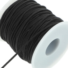 Elastische Armbandschnur, 1,5 mm dick, zum Selbermachen von Armbändern, schwarz-weiß, 2 Stück, 40 m Rolle