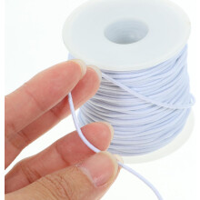Pulseira elástica corda 1.5mm espessa DIY pulseira elástica que faz corda preto e branco 2pcs 40m rolo