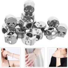 100 große Totenkopfperlen für Armbänder, Halsketten, Ohrringe, Halloween-Bastelarbeiten und Schmuckherstellung (DIY)