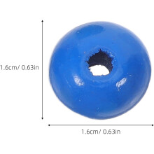 240pcs 16mm Colorful Wooden Beads with Hole for Jewelry Making, Craft Wood Spacer Beads