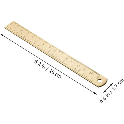 Vintage Brass Ruler Bookmark 15cm 2pcs Multi-Function Portable Straight Rulers 1