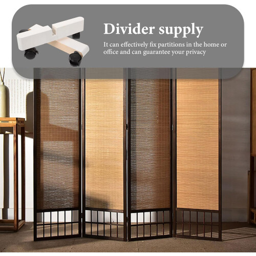 Bases de divisor de sala de madeira de 2pcs com rodas para movimento conveniente 2