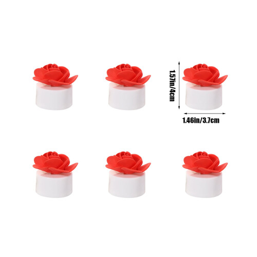 Flameless LED Candles with Red Rose Tealights 6 PCS 1