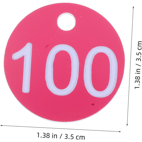 100pcs Plastic Number Tags for Organization Reusable Key Id Marking Hang Tags Dur 1