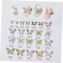 22 papillons décoratifs pour ongles en alliage, à réaliser soi-même : des créations brillantes et chics à faire chez soi.