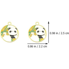 22-teiliges Set mit Panda-förmigen Anhängern aus Metalllegierung im Bambus-Design, DIY-Cartoon-Anhänger-Set