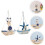 2pcs Mini modelo de barco de vela de madeira ornamento decorativo 3