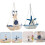 2Pcs Mini Wooden Sailboat Model Decorative Ornament 4