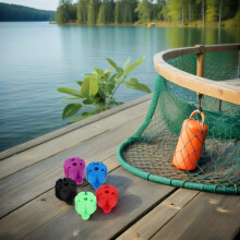Suportadores de haste de pesca de silicone de 15pcs com fixadores de gancho - pequenos clipes portáteis de pólo de pesca