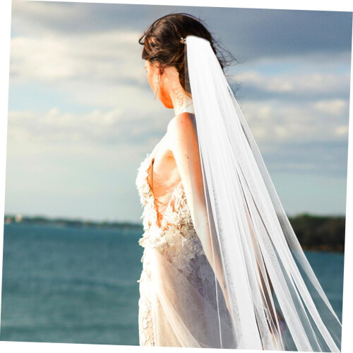 2pcs Long Chapel Style Veil com Peite leve macio Tulo Bridal Net