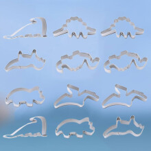 Cake Mold Sturdy Stainless Steel 2 Sets Dinosaur Shaped Biscuit Cookie Molds Easy to Use Kitchen Baking Tools