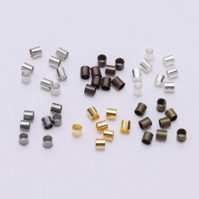 1500 piezas de cuentas de tubo de cobre dorado de 2,5 mm para la fabricación de joyas y accesorios DIY, juego de 3 cuentas.