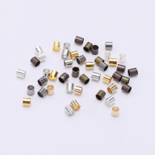 1500 perles tubulaires en cuivre doré de 2,5 mm à sertir pour la création de bijoux et d'accessoires DIY, lot de 3 perles