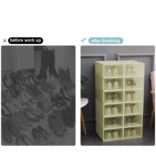 Plastic Shoe Box Organizer Peach Flip Drawer 1 Pack 1