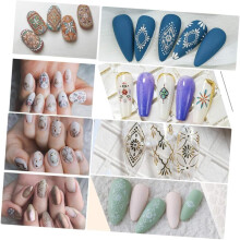 16 vellen Marokkaanse bloemenpatroon nagelstickers, zelfklevende nagelstickers voor doe-het-zelf manicure decoratie, diverse stijlen