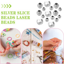 16-teiliges Set facettierter, runder Silberperlen, Acryl-Zwischenstücke für Schmuckherstellung zum Basteln von Armbändern und Halsketten