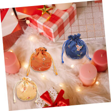 24pcs Retro Floral Embroidered Jewelry Bag Pouches for Girls Vintage Drawstring Embroidery Coin Bag