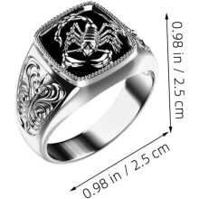 2 anelli vintage con scorpione da uomo, gioielli eleganti, regalo perfetto per anniversari e occasioni speciali. Presentazione raffinata.