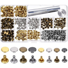 Set van 240 dubbelzijdige drukknopen van 6 mm en 8 mm met drukknoppen en bevestigingsgereedschap.