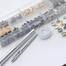 Kit de 240 attaches pression double face de 6 et 8 mm avec boutons-pression et outil de fixation