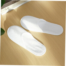 12 paar wegwerpbare spaslippers, antislip fleece slippers voor thuis en hotel, wit, zacht materiaal
