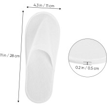 12 paia di ciabatte monouso antiscivolo in pile per spa, ideali per casa e hotel, colore bianco, materiale morbido.