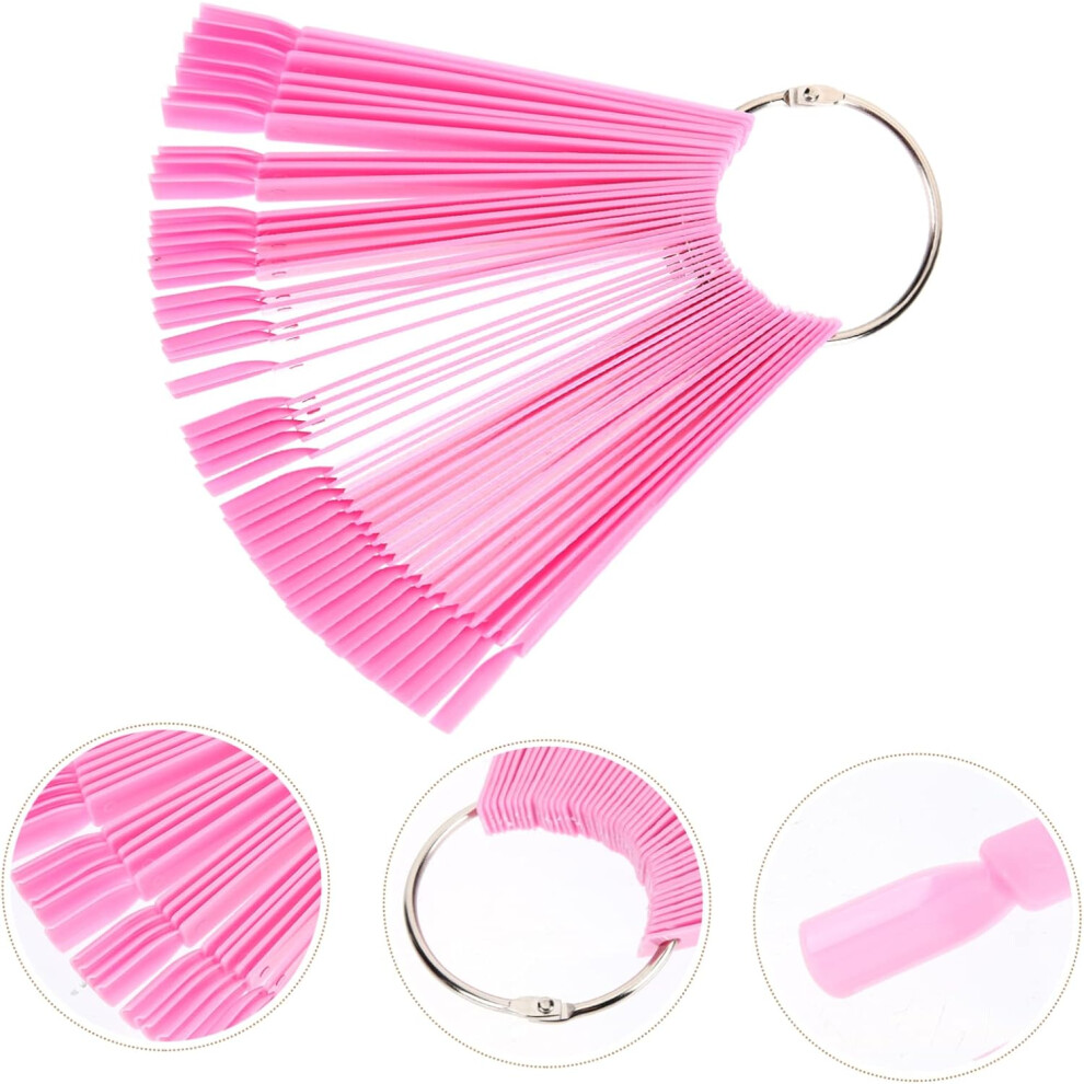 Hkhbjs 150Pcs Nail Sample Sticks Sector Card Nail Art Practice Sticks Ring For Manicure Tech Supplies Display