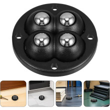 12 selbstklebende Mini-Lenkrollen mit 4 Kugellagern, schwarze Möbelrollen