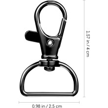50 Stück 20 mm Karabinerhaken aus Zinklegierung, Schlüsselverschlüsse, drehbare Hunde-Schlüsselanhänger-Clips