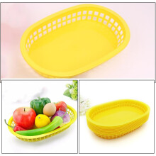Lot de 12 paniers à frites, corbeilles à fruits ovales, réutilisables, légers et lavables, motif ajouré.