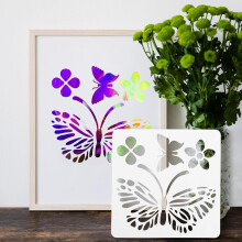 2 Sets DIY Graffiti-Schablonen Schmetterlings-Bastelvorlagen zum Bemalen von Wänden, für Journaling und Bastelarbeiten