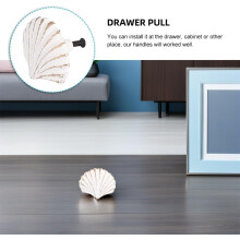 2 Stück Muschelförmige Schubladengriffe aus Gusseisen, weiß, dekorativ, kreatives und filigranes Design