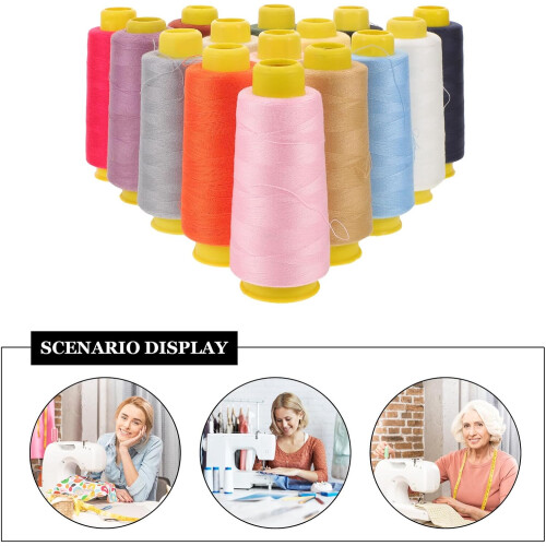 16pcs Embroidery Machine Thread Sewing Machine Colored Thread Multicolor 2