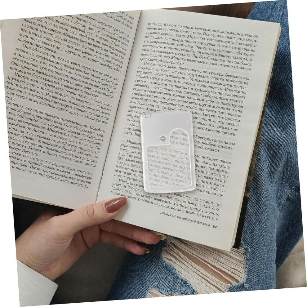 Hkhbjs 2Pcs Portable Ultra-Thin Square Optical Magnifying Sheets 3-6X Led Light Pocket Magnifier