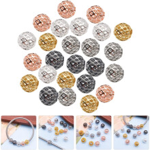 25pcs Hollow Flower Ball Pendants contas de metal para colar fazendo contas soltas para artesanato de jóias DIY