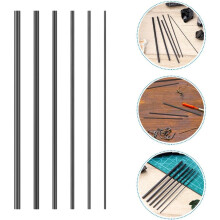 12-delige reparatieset voor vishengels van koolstofvezel, inclusief 10 cm lange, massieve hengel-inzetstukken met een diameter van 2 mm tot 4,5 mm.